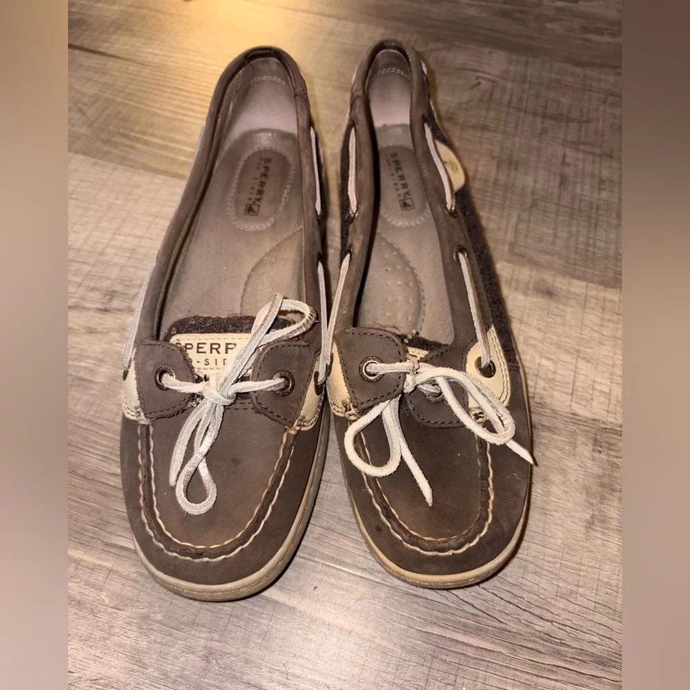 PERRY top SIDER boat shoes size  7 brown sequin women’s